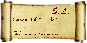 Supper László névjegykártya